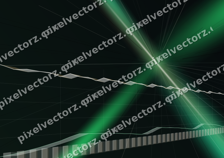 Glowing neon chart background in green and red