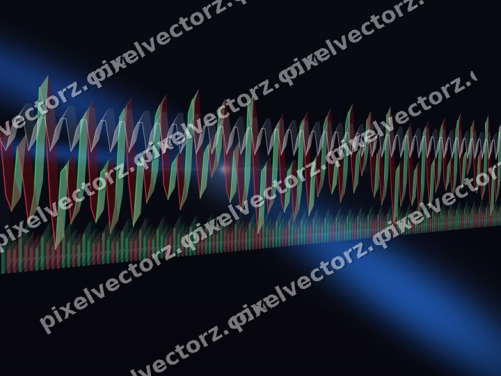 Glowing neon chart background in blue and amber