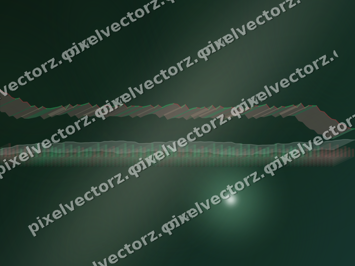 Glowing neon chart background in dark green and amber