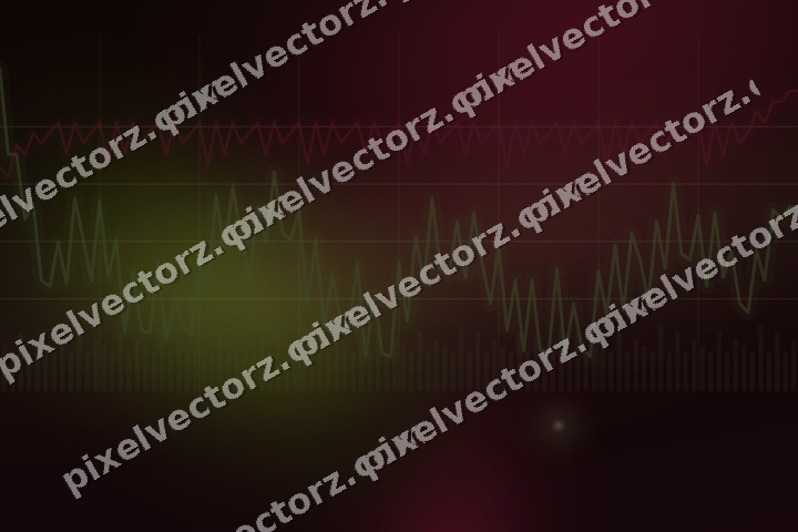 Glowing neon chart background in lime and pink