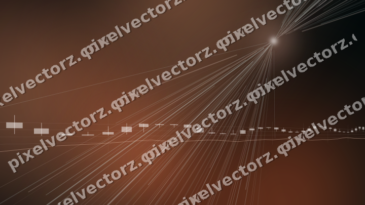 Glowing neon chart background in orange and teal