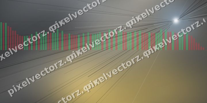 Glowing neon chart background in amber and grey