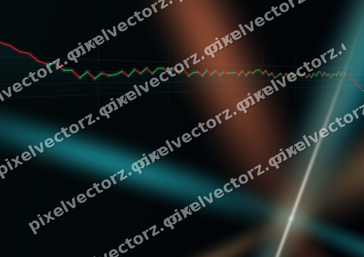 Glowing neon chart background in teal and orange
