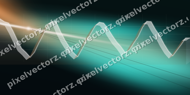 Glowing neon chart background in orange and teal