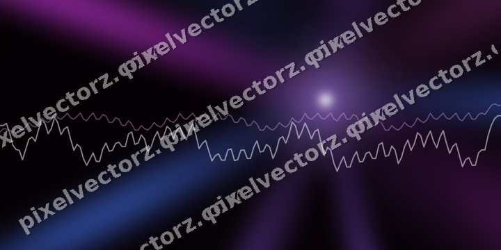 Glowing neon chart background in purple and blue