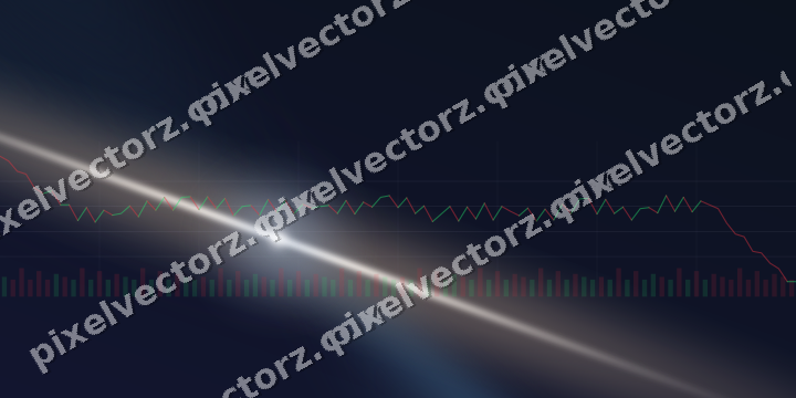 Glowing neon chart background in dark blue and orange