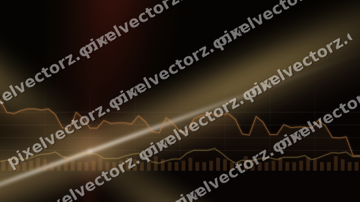Glowing neon chart background in orange and amber