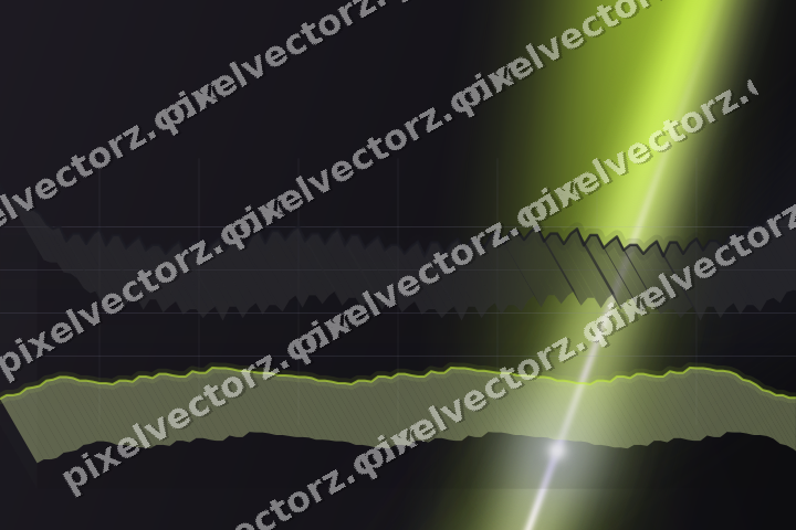 Glowing neon chart background in purple and lime