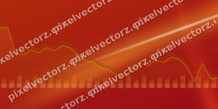 Glowing neon chart background in orange and amber