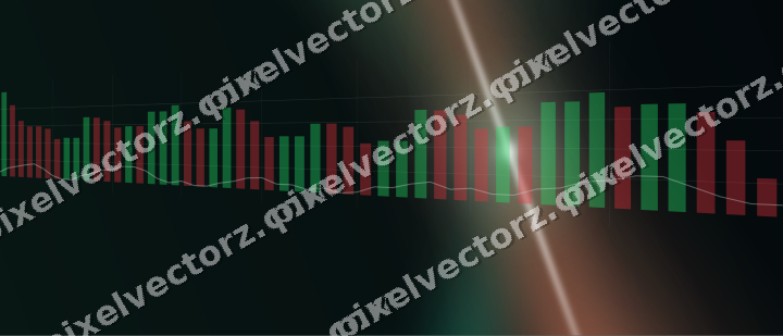 Glowing neon chart background in green and orange