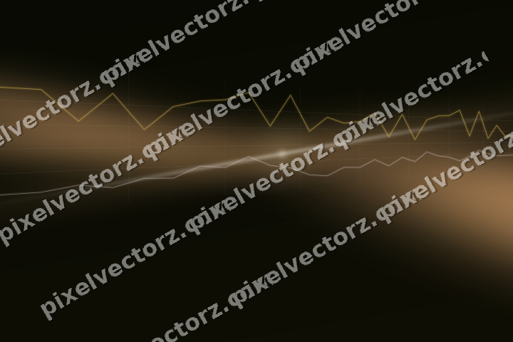 Glowing neon chart background in amber and orange