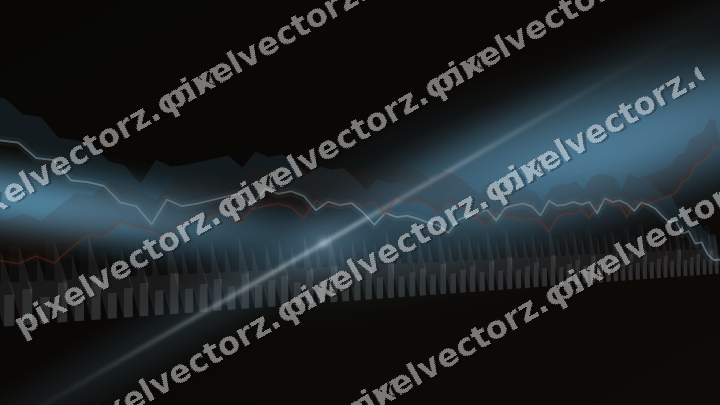 Glowing neon chart background in cyan and red