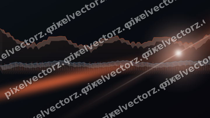 Glowing neon chart background in orange and cyan