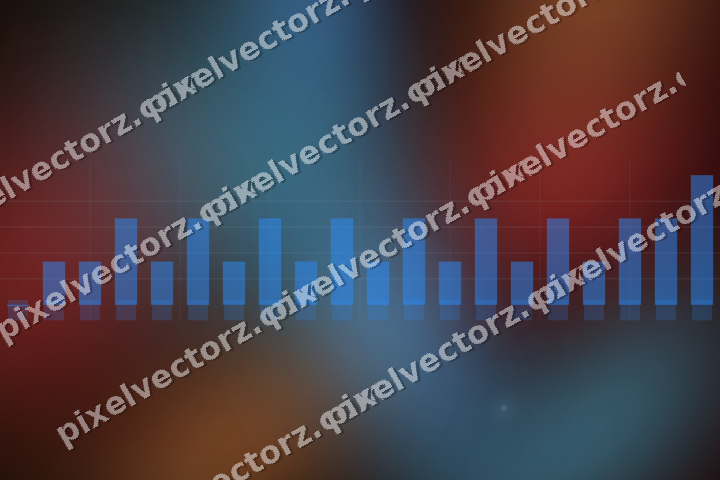 Glowing neon chart background in blue and red