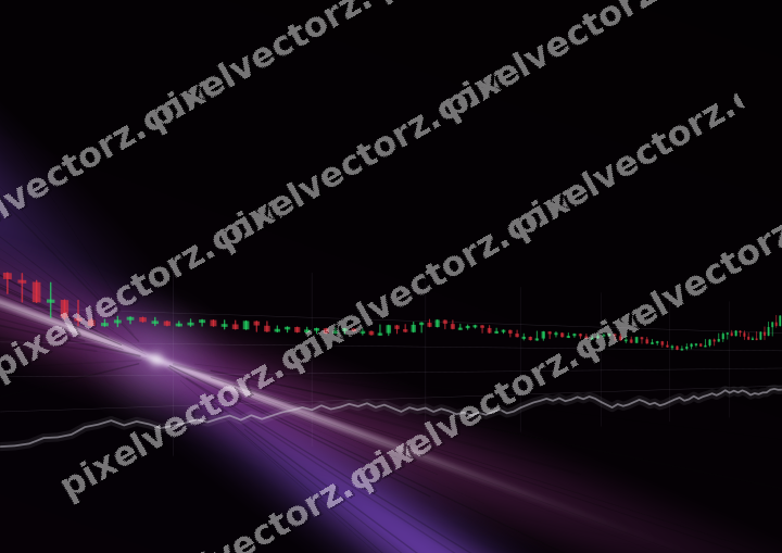 Glowing neon chart background in purple and blue
