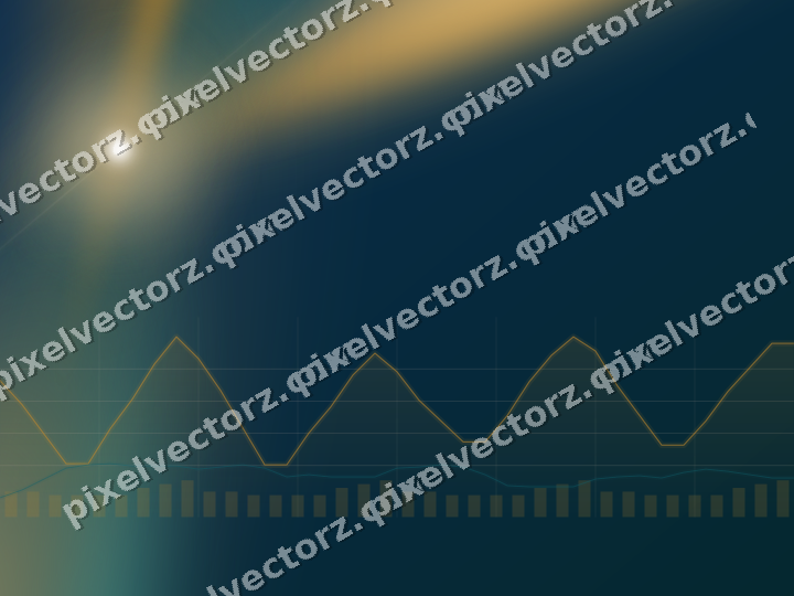 Glowing neon chart background in amber and dark teal