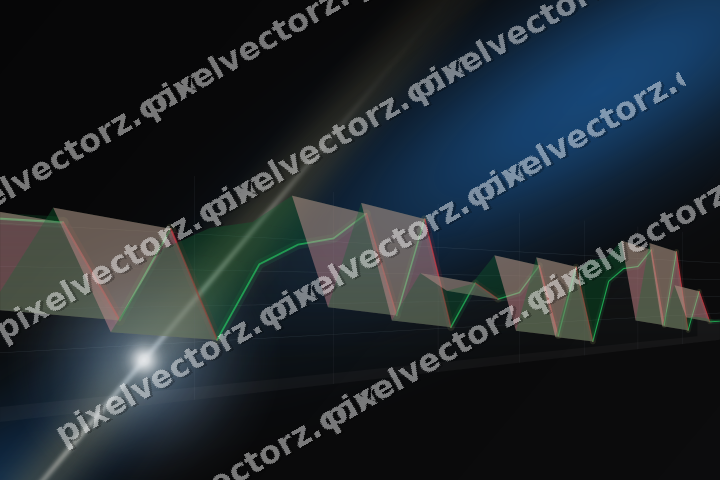 Glowing neon chart background in blue and amber
