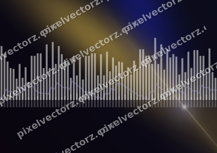Glowing neon chart background in blue and amber