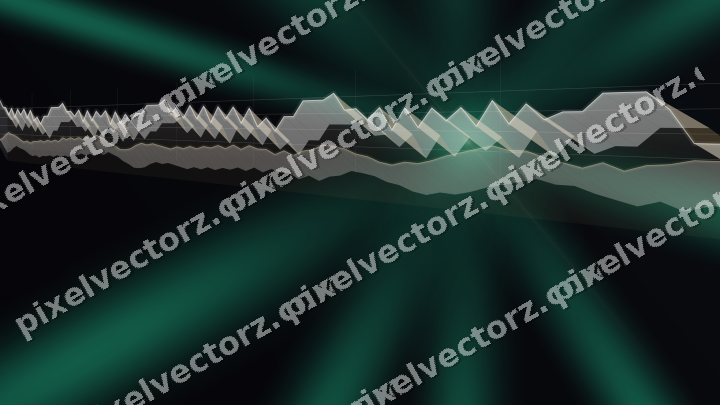 Glowing neon chart background in amber and green