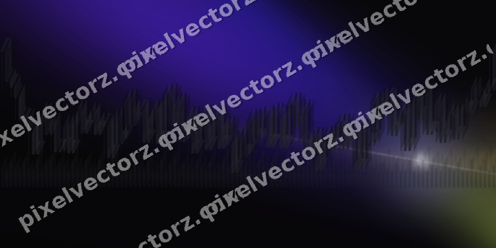 Glowing neon chart background in blue and purple