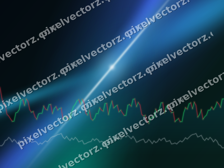 Glowing neon chart background in cyan and teal