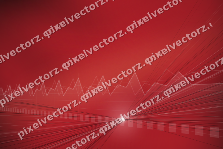 Glowing neon chart background in red and amber