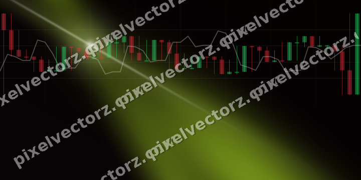 Glowing neon chart background in lime and pink