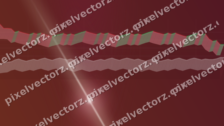 Glowing neon chart background in dark pink and red