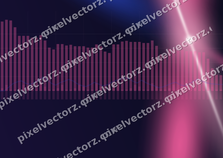 Glowing neon chart background in pink and blue
