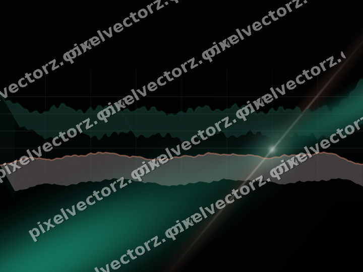 Glowing neon chart background in green and orange