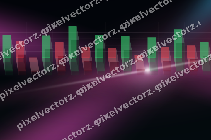 Glowing neon chart background in magenta and purple