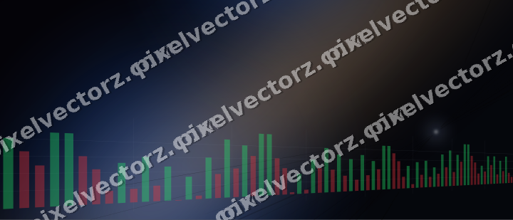 Glowing neon chart background in blue and red