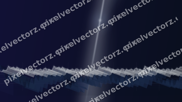 Glowing neon chart background in dark blue and white