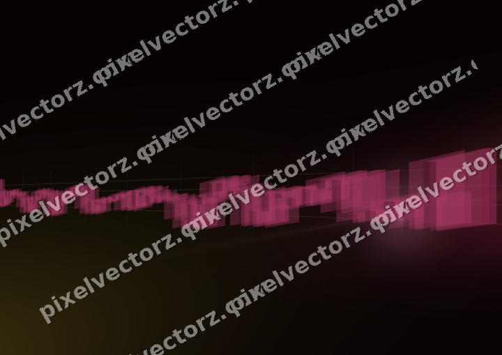 Glowing neon chart background in pink and yellow