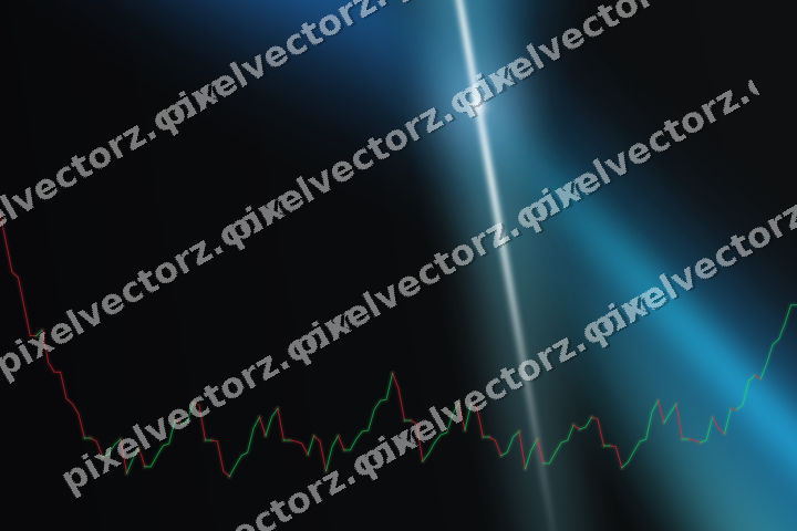 Glowing neon chart background in blue and teal