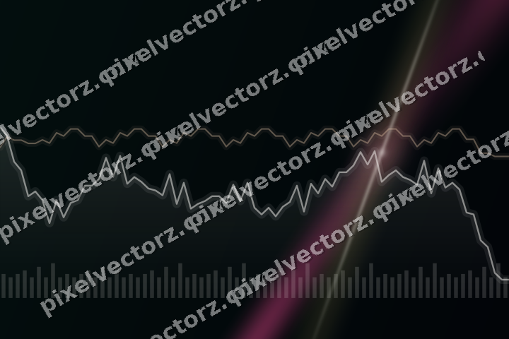 Glowing neon chart background in pink and orange