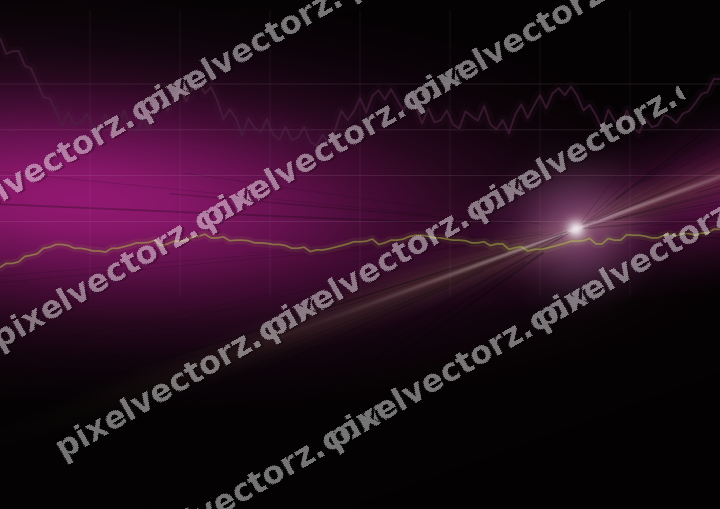 Glowing neon chart background in magenta and lime