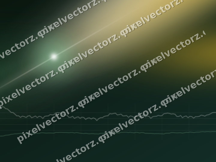 Glowing neon chart background in dark green and amber