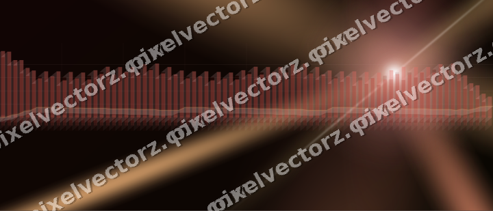 Glowing neon chart background in red and orange