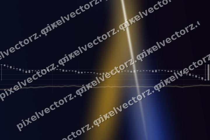 Glowing neon chart background in amber and blue