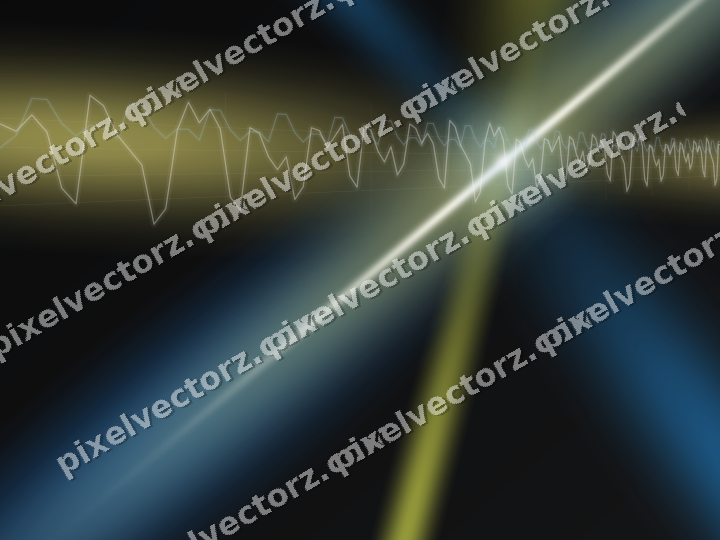 Glowing neon chart background in blue and yellow