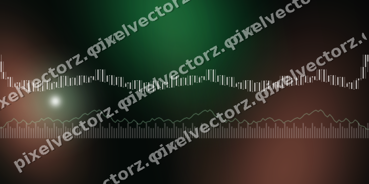 Glowing neon chart background in green and red