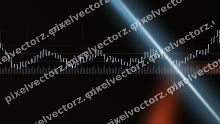 Glowing neon chart background in cyan and red