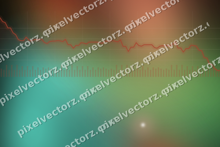 Glowing neon chart background in red and orange