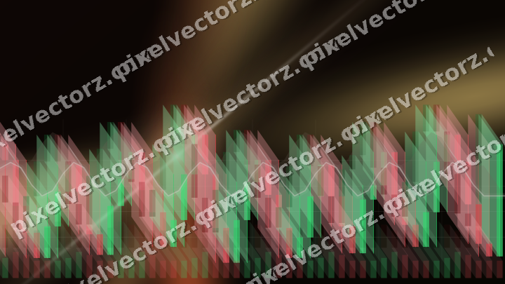Glowing neon chart background in orange and amber
