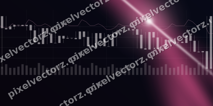 Glowing neon chart background in pink and blue