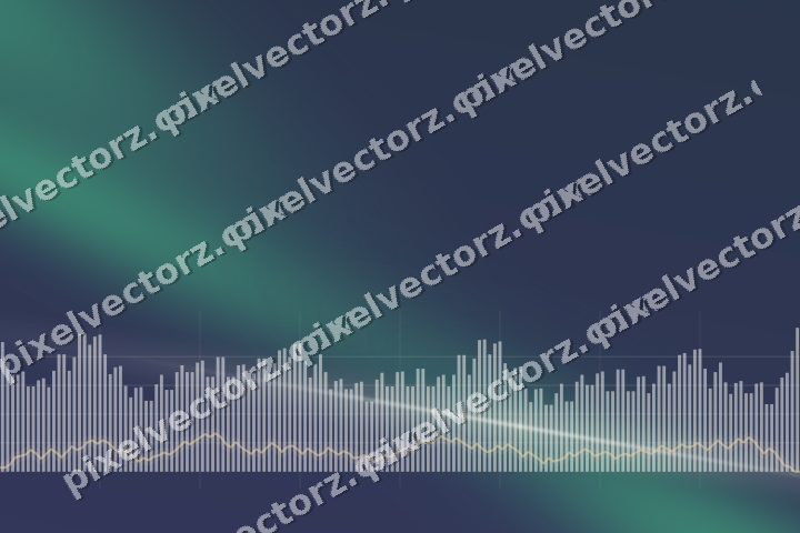 Glowing neon chart background in amber and green