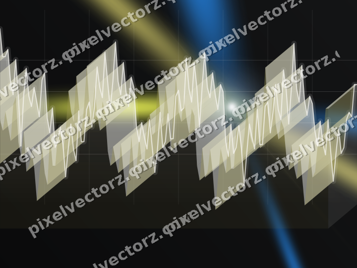 Glowing neon chart background in blue and yellow