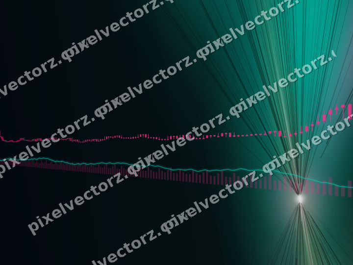 Glowing neon chart background in pink and orange