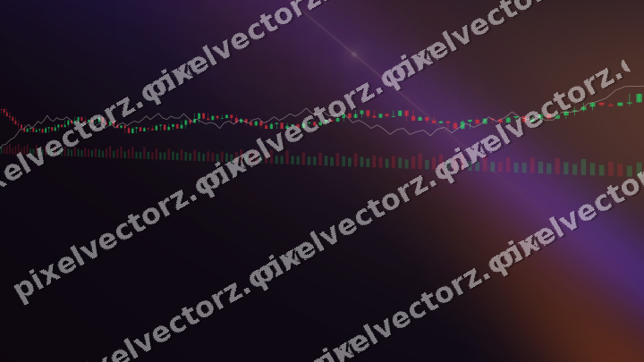 Glowing neon chart background in orange and blue